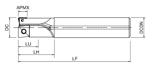 Drawing ของหัวกัดอเนกประสงค์ด้ามตรง PMD SS ซีรีส์ Phoenix