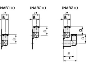 ดรออิ้ง/ภาพร่างแบบ ที่ 5 ของวาล์ว 2 วาล์ว ที่ทำงานด้วยอากาศ ยูนิตเดี่ยว วาล์ว กระบอกสูบขนาดเล็ก NAB/NAB□V series