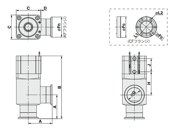 Drawing ระบุขนาดของ XMC-16 ถึง 40 ชนิดปรับมุมได้
