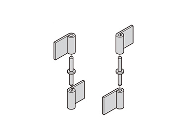 วิธีเปลี่ยนระหว่างซ้ายและขวา : บานพับ สามารถประกอบสลับได้ง่าย เพียงแค่เซ็ตบานพับให้กลับด้านบนล่าง ภาพซ้าย : แบบเปิดซ้าย, ภาพขวา : แบบเปิดขวา