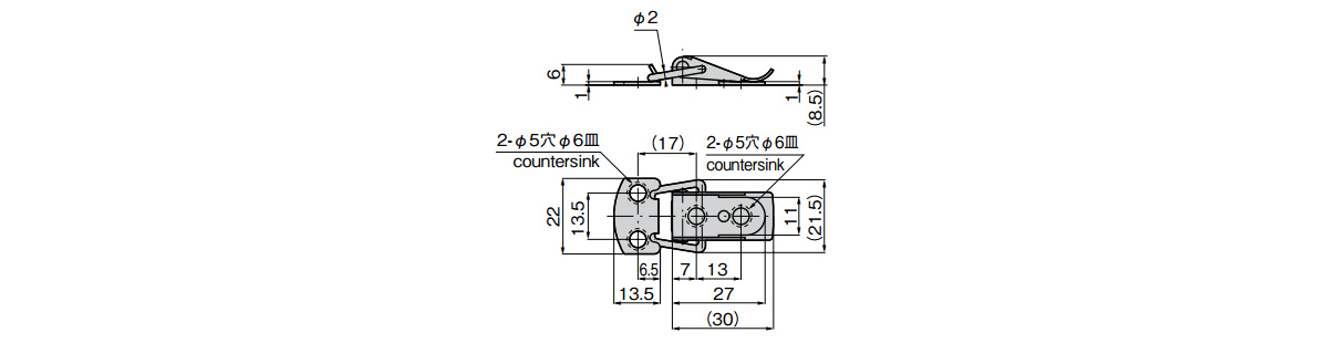 Drawing ระบุขนาดของ C-23-1-BRASS, C-23-1-IRON