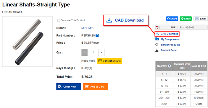 3D Preview or CAD Download