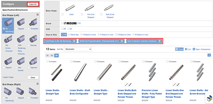 select product spec