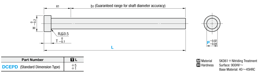 Straight Ejector Pins for Die Casting -D Type/Shaft Diameter Tolerance ...