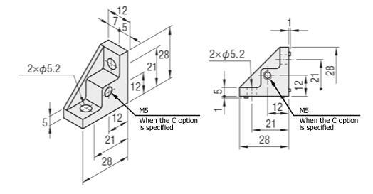 5 Series (groove width 6 mm) - For single row groove - Single rib bracket: Related images
