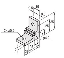 5 Series (groove width 6 mm) - For single row groove - Extrusion thick bracket: Related images