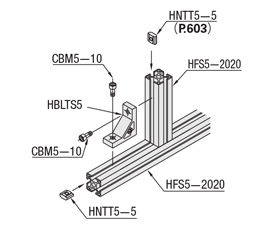 5 Series (groove width 6 mm) - For single row groove - Extrusion thick bracket: Related images