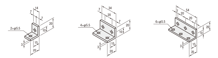 Thin bracket for 5 series (groove width 6 mm): Related images