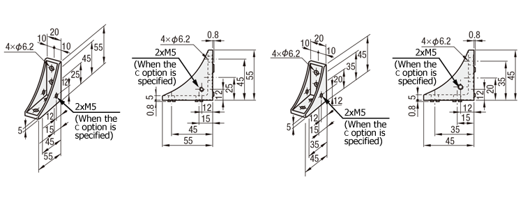 6 Series (groove width 8 mm) - For single row grooves - Reversed bracket with protrusion: Related images