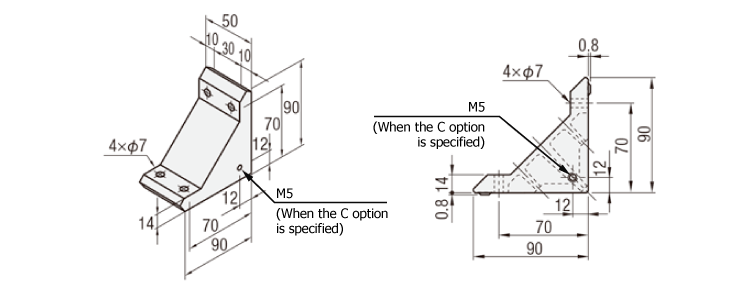 6 Series (groove width 8 mm) - For 2-row grooves - Thick bracket with protrusions: Related images