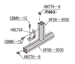 6 Series (groove width 8 mm) - For single row groove - Extrusion thick bracket: Related images