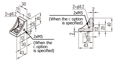 8 Series (groove width 10 mm) - For single row grooves - Reversed bracket with protrusion: Related images