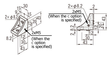 8 Series (groove width 10 mm) - For single row grooves - Reversed bracket with protrusion: Related images