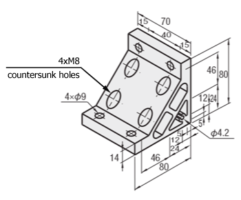 8 Series (10mm Groove Width) - For 2-row Groove - Extra Thick Extrusion Bracket with 8 Mounting Holes: Related Images