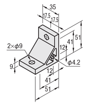 8-45 Series (10mm Groove Width) - For 1 Row Groove - Extrusion Thick Bracket: Related Images