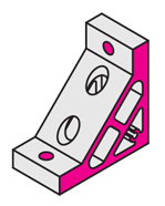 8-45 series (groove width 10 mm) - for single row groove - Extruded extra thick bracket for 50 square: Related images