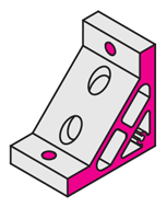 8-45 series (groove width 10 mm) - for single row groove - Extruded extra thick bracket for 60 square: Related images