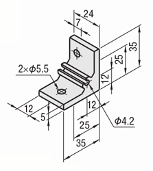 6 Series (groove width 8 mm) - For 1 row groove - Extrusion different size frame connection 90 degree Brackets: Related images