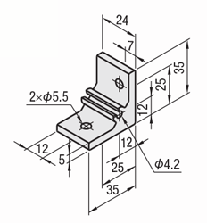 6 Series (groove width 8 mm) - For 1 row groove - Extrusion different size frame connection 90 degree Brackets: Related images