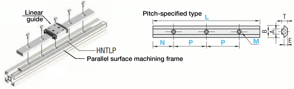 6 Series (groove width 8 mm) Long Nuts for 30/60 square aluminum frames L dimension specification type Related image 1_Example of use
