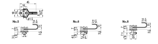 Small item hook J-type [20 pieces]: Related images