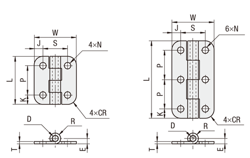 Stainless Steel Hinges / Steel Hinges Flat
