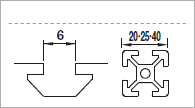 5 Series (groove width 6 mm) Aluminum frame post-insertion nut/metal stopper set: Related images