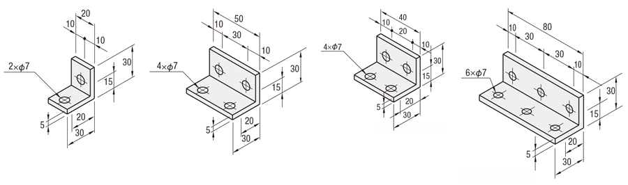 Thin bracket for 6 series (groove width 8 mm): Related images