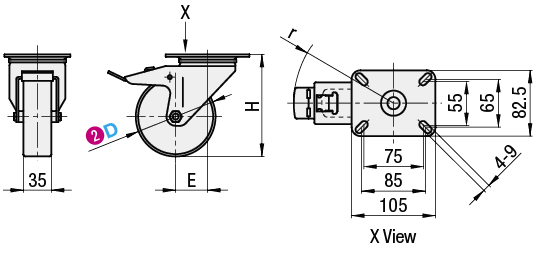 Casters  Medium Load  Wheel Material: Nylon:Related Image