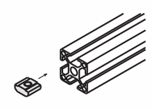 6 Series (groove width 8 mm) Post-insertion stopper nuts for 30/60 square aluminum frames Related image 1_Difference between first-insertion and post-insertion