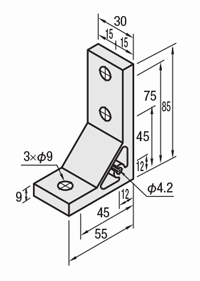 8 Series (10mm Groove Width) - For 1 Row Groove - Extruded Unequal Side 90 degree Brackets: Related Images