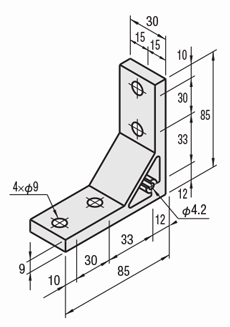 8 Series (groove width 10 mm) - For single row groove - Extrusion thick bracket: Related images