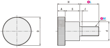 110310203579 Embossed Knob Dimensional Drawing