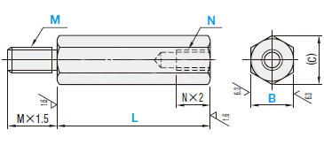 MISUMI economic type hex posts imported from Japan One End Threaded Japanese Quality