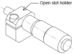 Diagram of MISUMI open slot locking fixed type micrometer knob