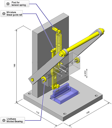 Example of Use for 3D of post for MISUMI Tensile Spring