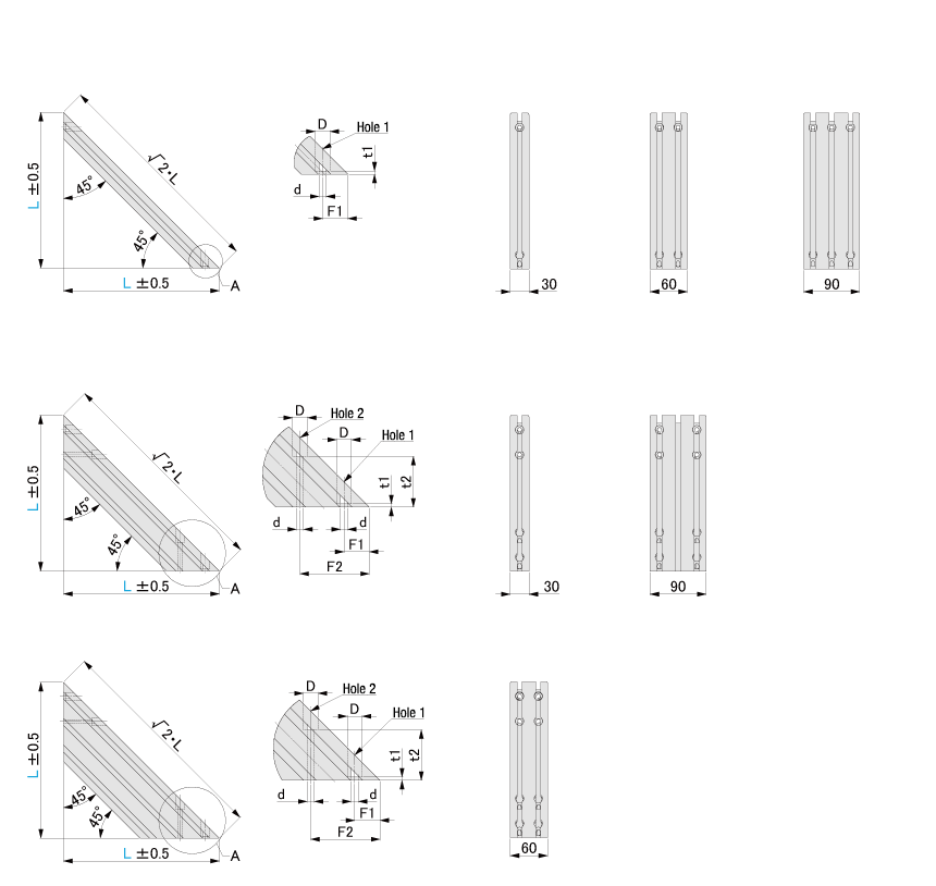 Brackets for Reinforcement - for 6 Series (Slot Width 8 mm ...