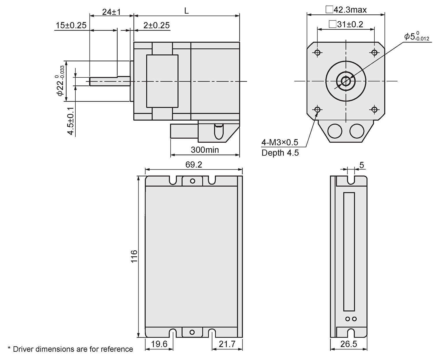 Driver Dimensional Drawing