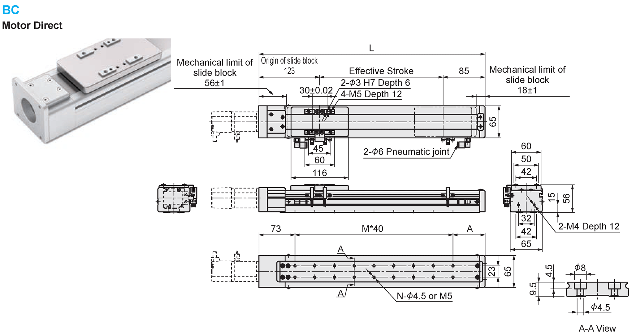 Dimensional Drawing of E-MCH6-BC