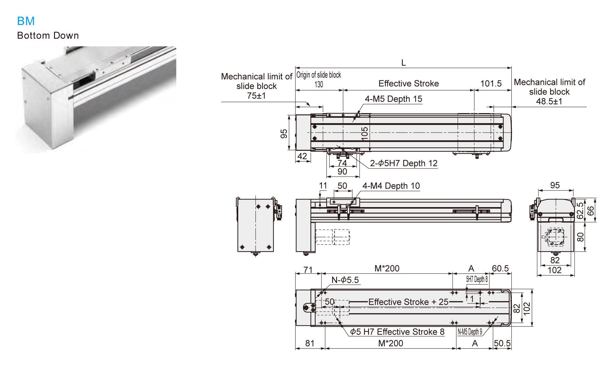 Dimensional Drawing of E-MTH10-BM