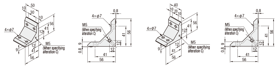 [Clean & Pack]6 Series (Slot Width 8 mm) - For 2 Slots, Tabbed Brackets ...