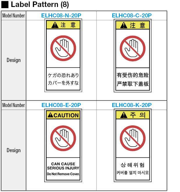 Electrical Hazard Label (Japanese/Chinese/English/Korean languages):Related Image