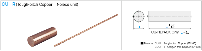 Tough Pitch Copper Electrode Blank Round Bar Type 1 Piece Unit: Related Image