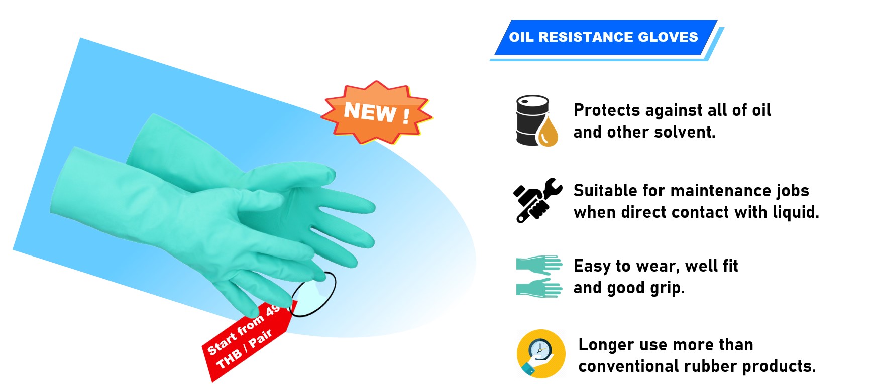 Product Specifications of Oil Resistance Gloves