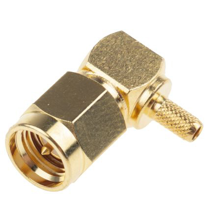 50 Ohm SMA RF Coaxial Right Angle Crimp Plug Connectors
