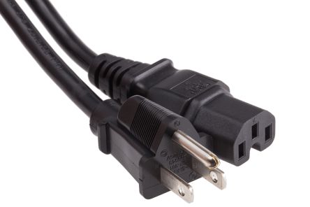 NEMA 5-15P to IEC C15 Power Cable
