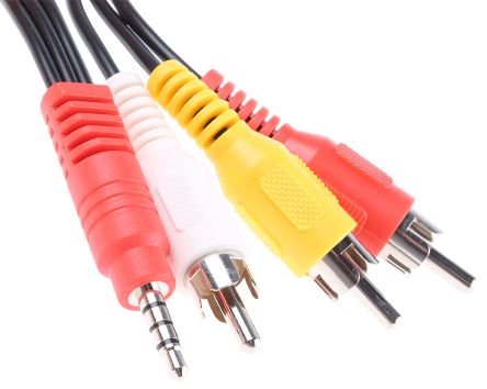 Audio/Video Cable, Male Jack to Male RCA Jack