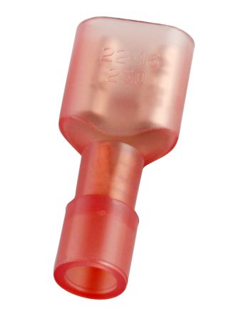 RS PRO Red Insulated Female Spade Connector, Receptacle, 0.8 x 6.35mm Tab Size, 0.5mm² to 1.5mm²