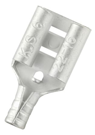 RS PRO Female Spade Connector, Receptacle, 0.8 x 6.35mm Tab Size, 0.5mm² to 1.5mm², 7.65mm Length
