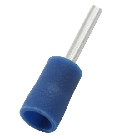 RS PRO Insulated Crimp Pin Connector, 1.5mm² to 2.5mm², 16AWG to 14AWG, 1.9mm Pin Diameter, 12mm Pin Length, Blue (178-8425)